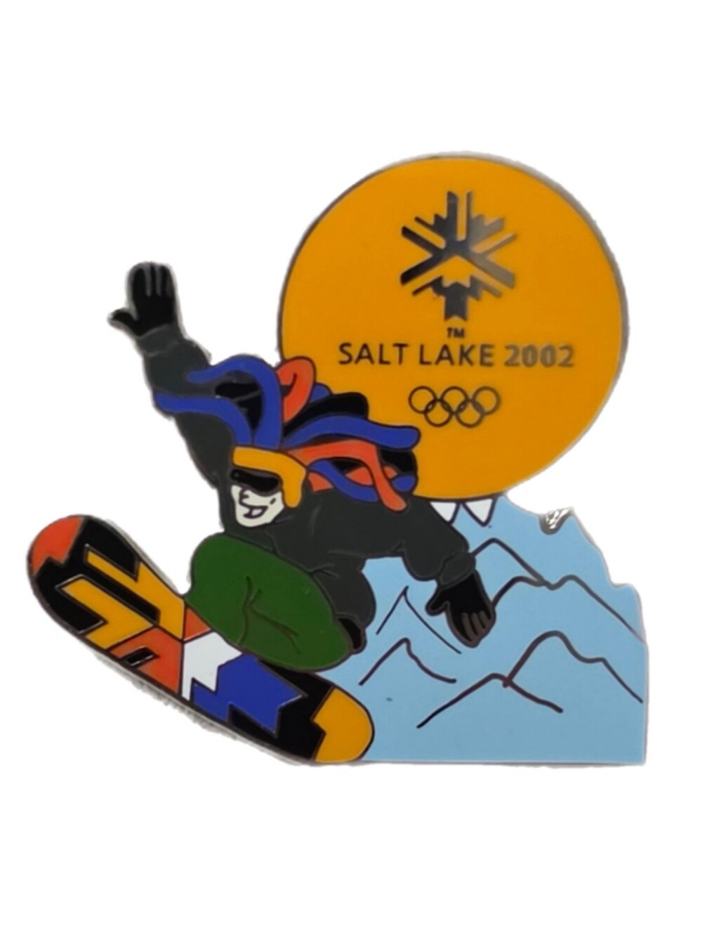 Vintage Salt Lake City Olympic Pin 2002 Snowboarder Pin Collectible Sports